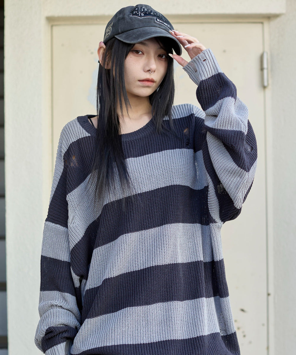 グレーボーダー　モデル:159cm L着用