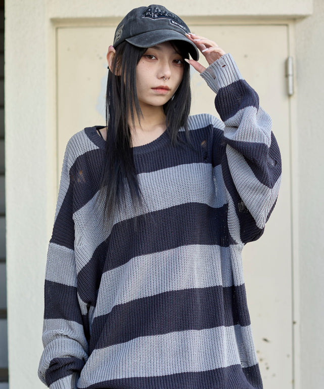 グレーボーダー　モデル:159cm L着用