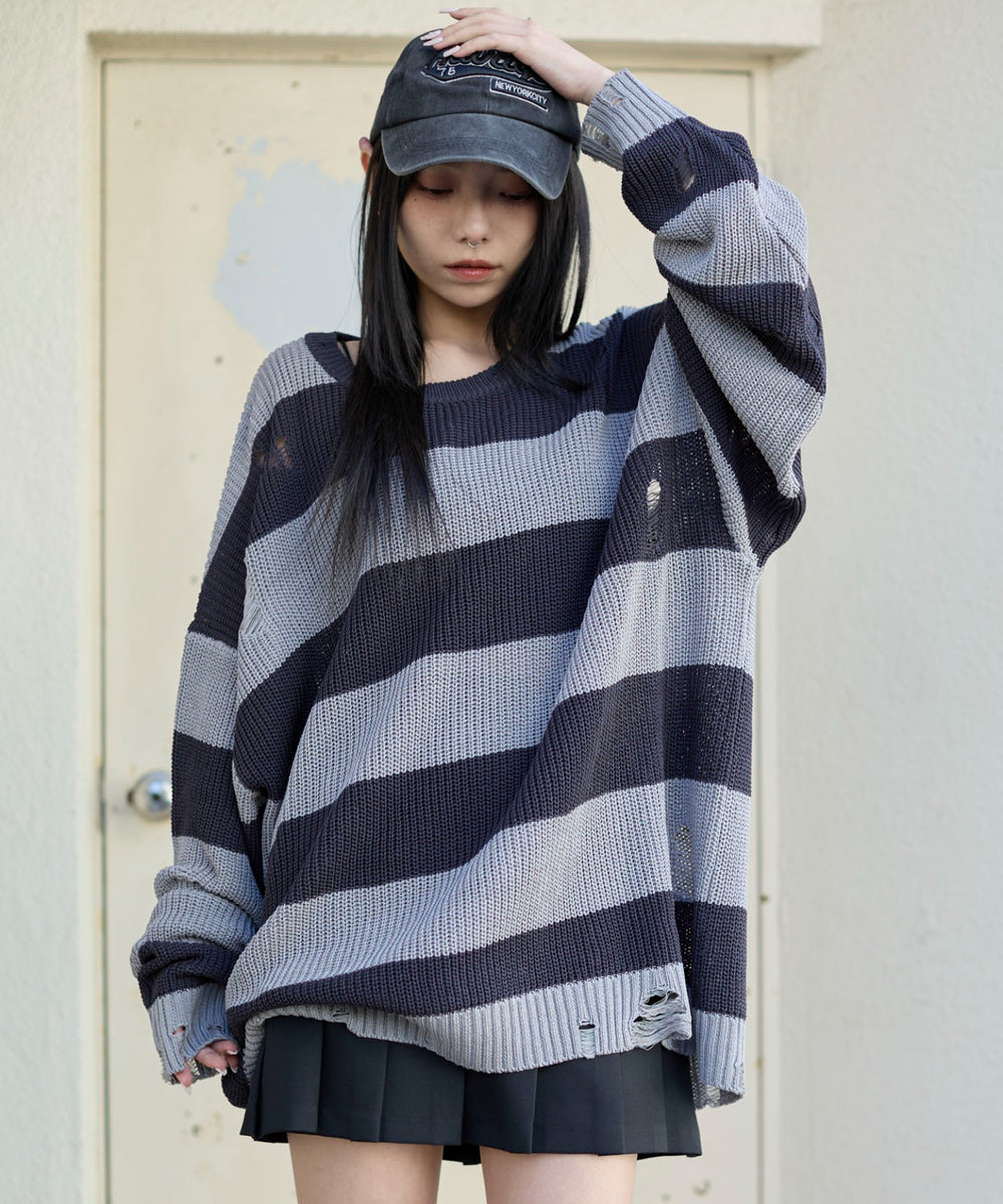 グレーボーダー　モデル:159cm L着用