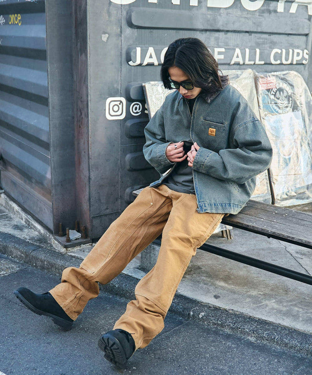 デニム淡加工　モデル:175cm L着用