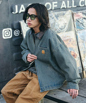 デニム淡加工　モデル:175cm L着用