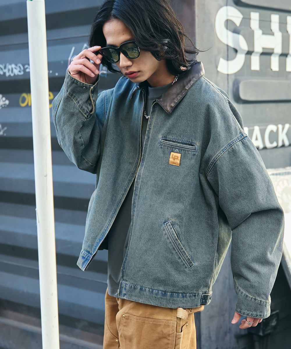 デニム淡加工　モデル:175cm L着用