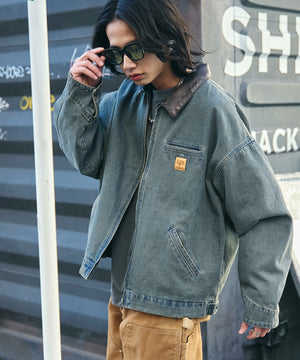 デニム淡加工　モデル:175cm L着用