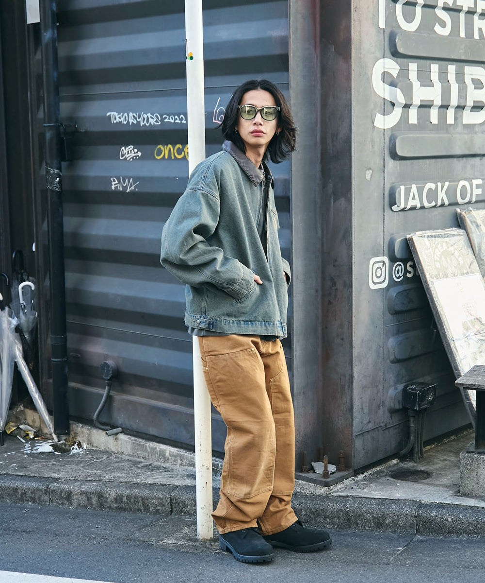 デニム淡加工　モデル:175cm L着用