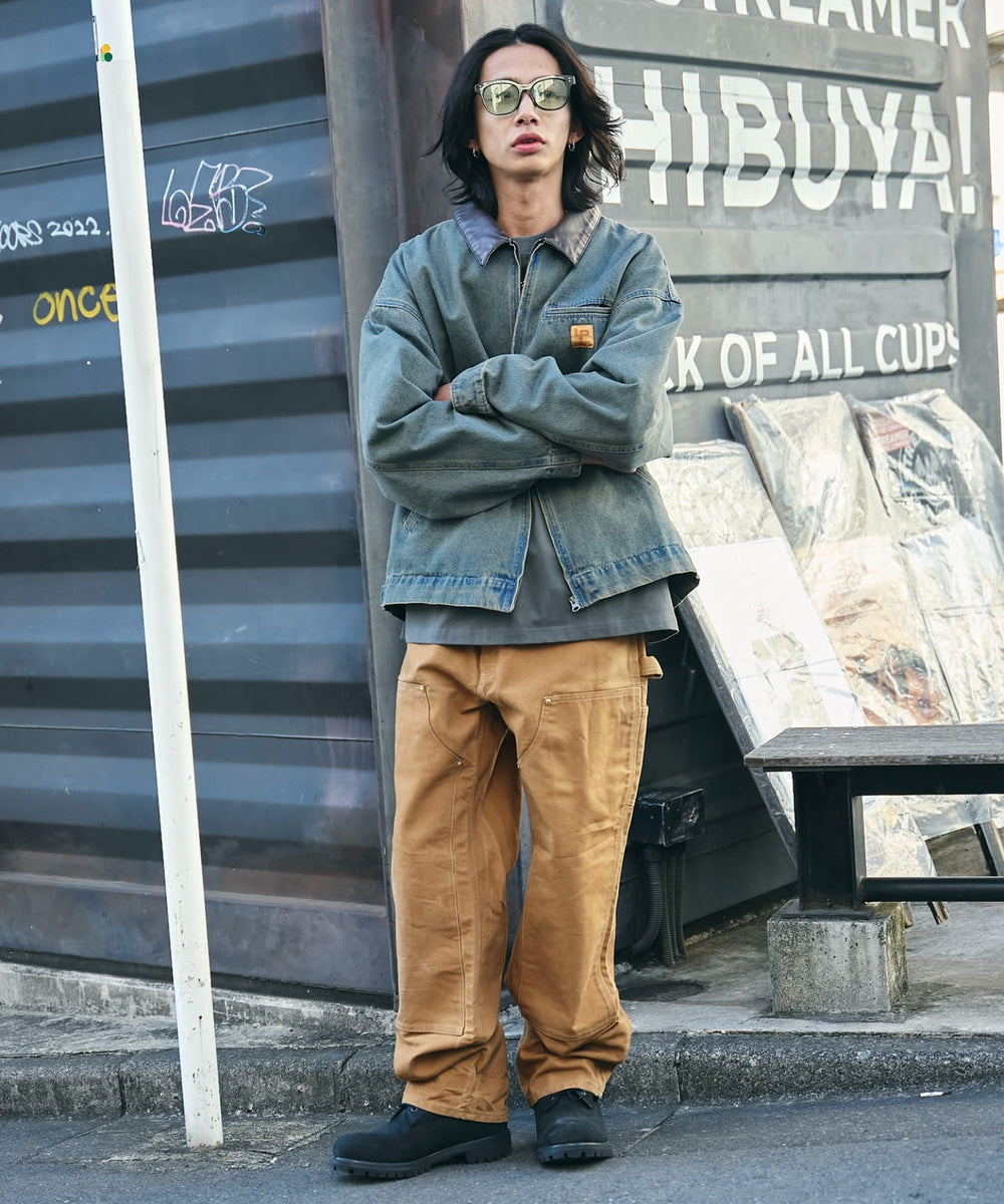 デニム淡加工　モデル:175cm L着用