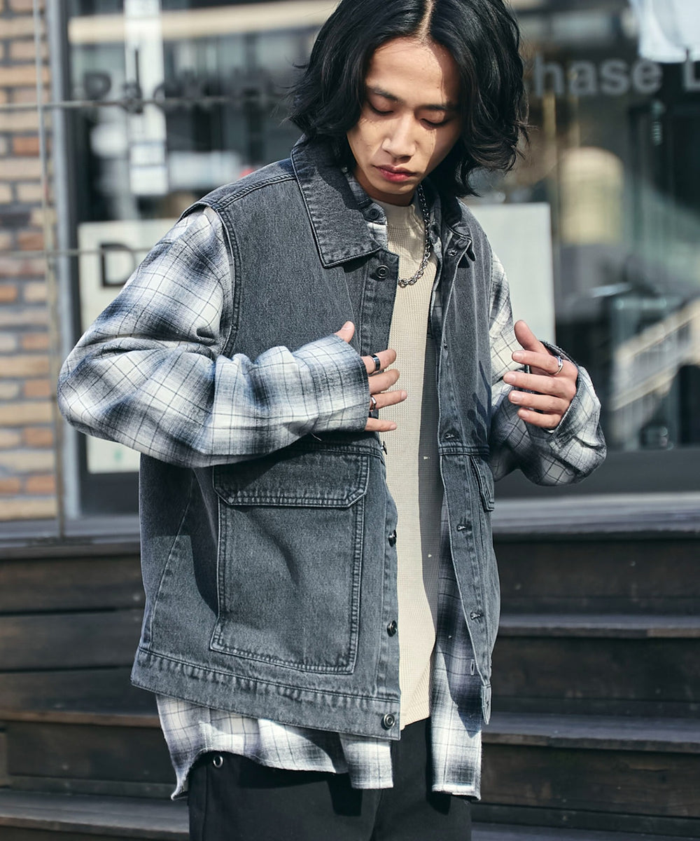 デニムブラックソノタ　モデル:175cm L着用