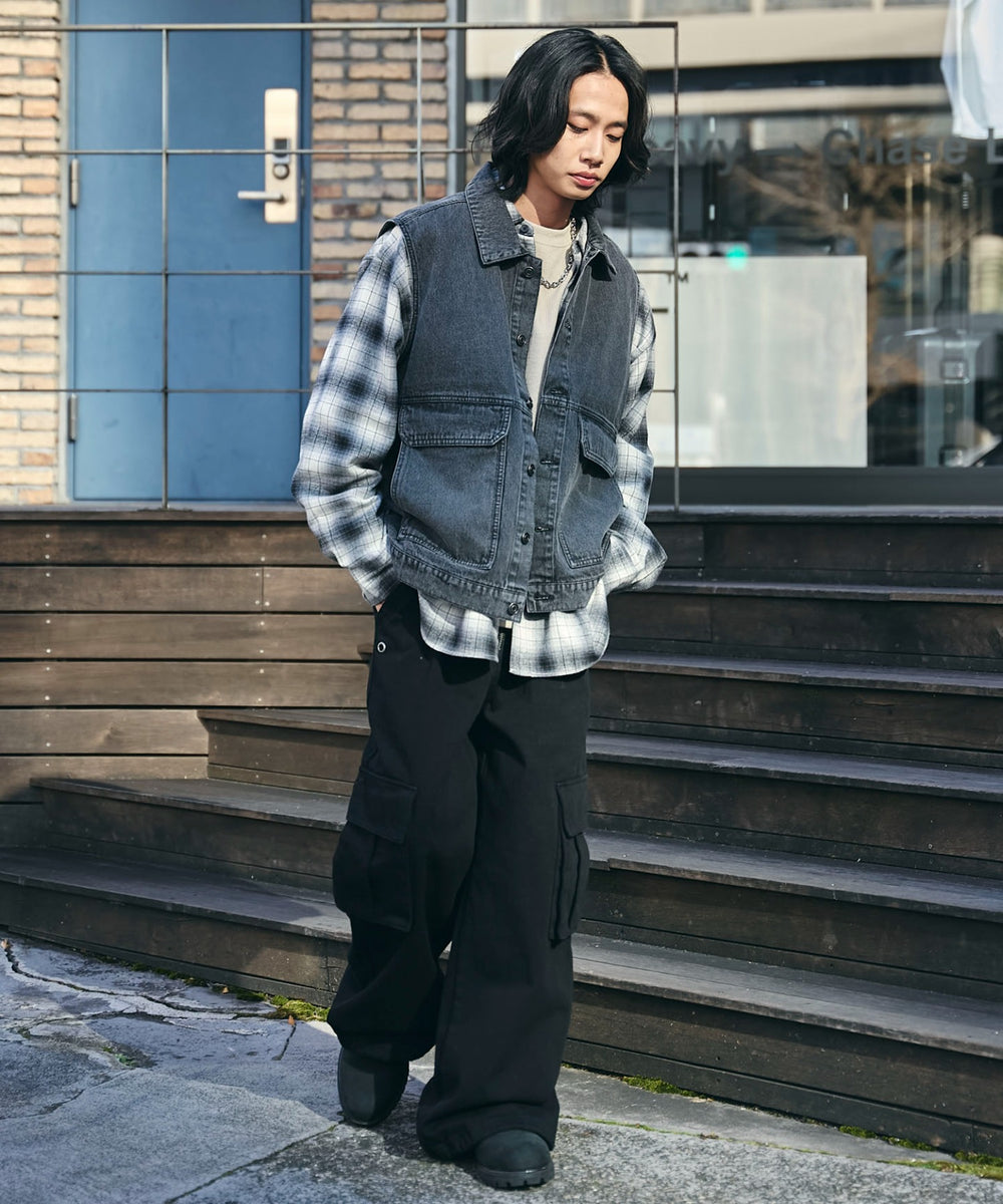 デニムブラックソノタ　モデル:175cm L着用