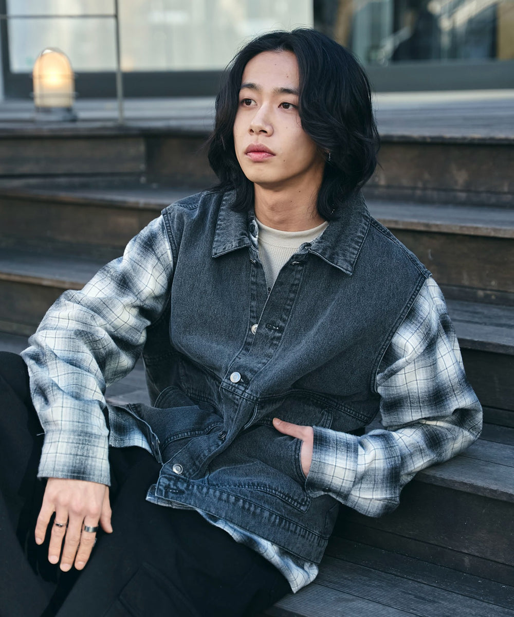 デニムブラックソノタ　モデル:175cm L着用