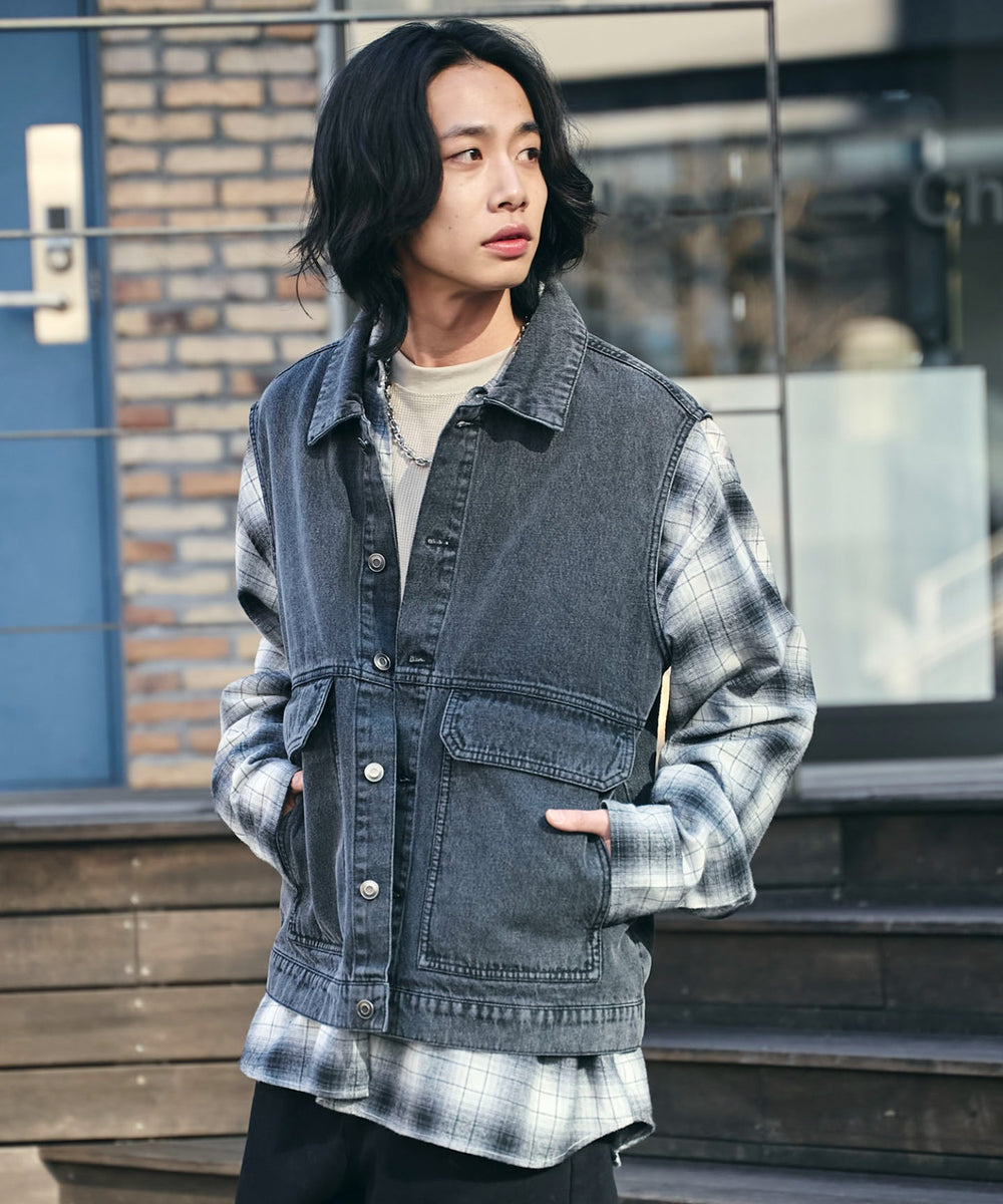 デニムブラックソノタ　モデル:175cm L着用