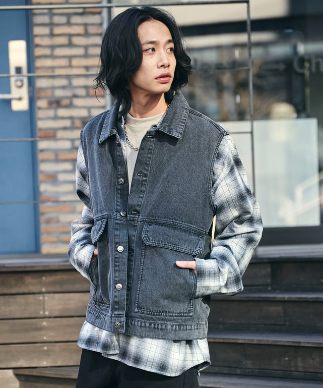 デニムブラックソノタ　モデル:175cm L着用