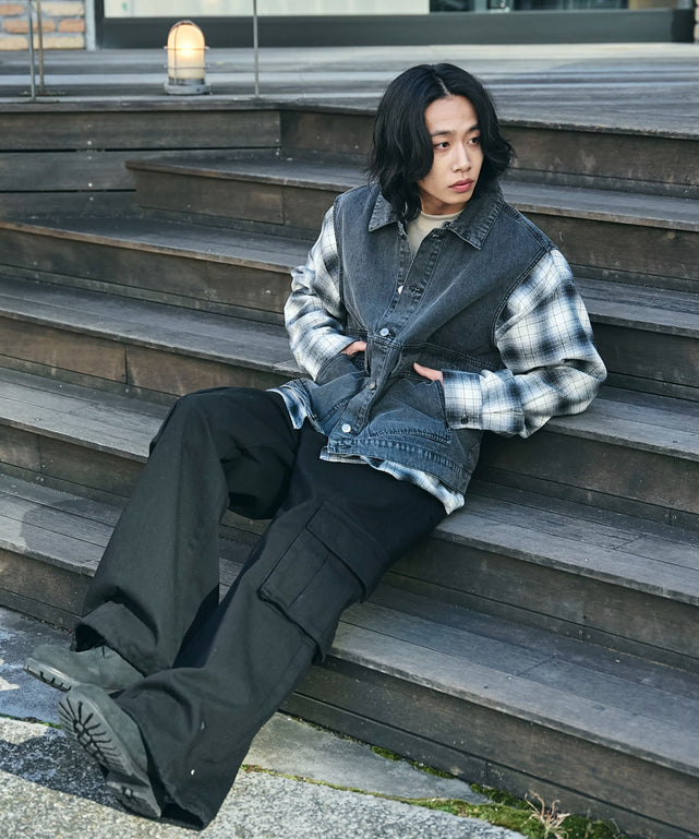 デニムブラックソノタ　モデル:175cm L着用