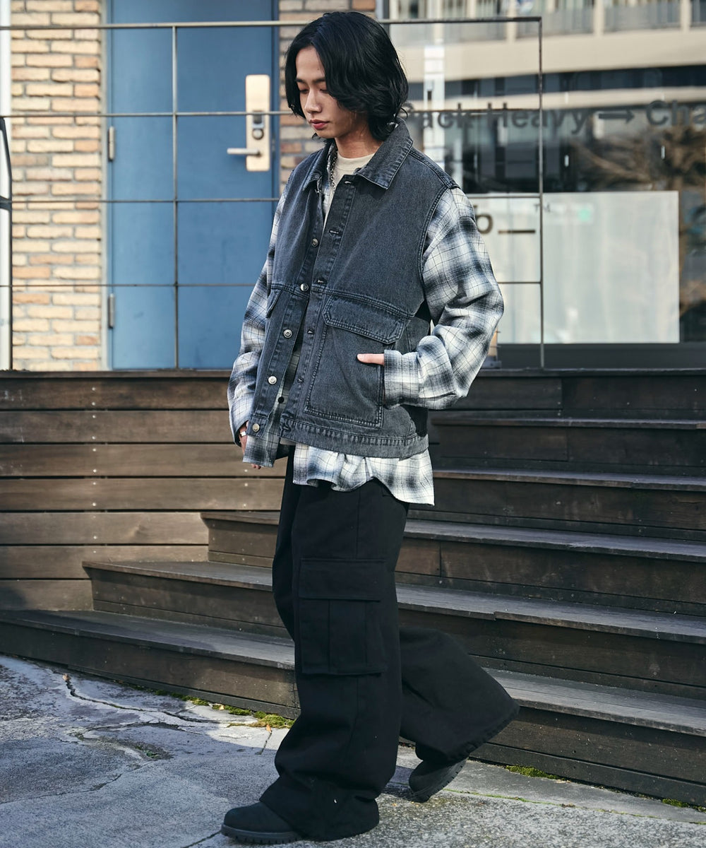 デニムブラックソノタ　モデル:175cm L着用