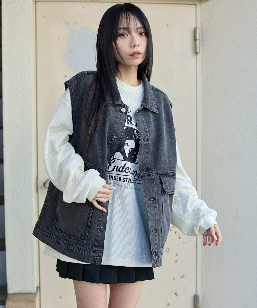 デニムブラックソノタ　モデル:159cm L着用