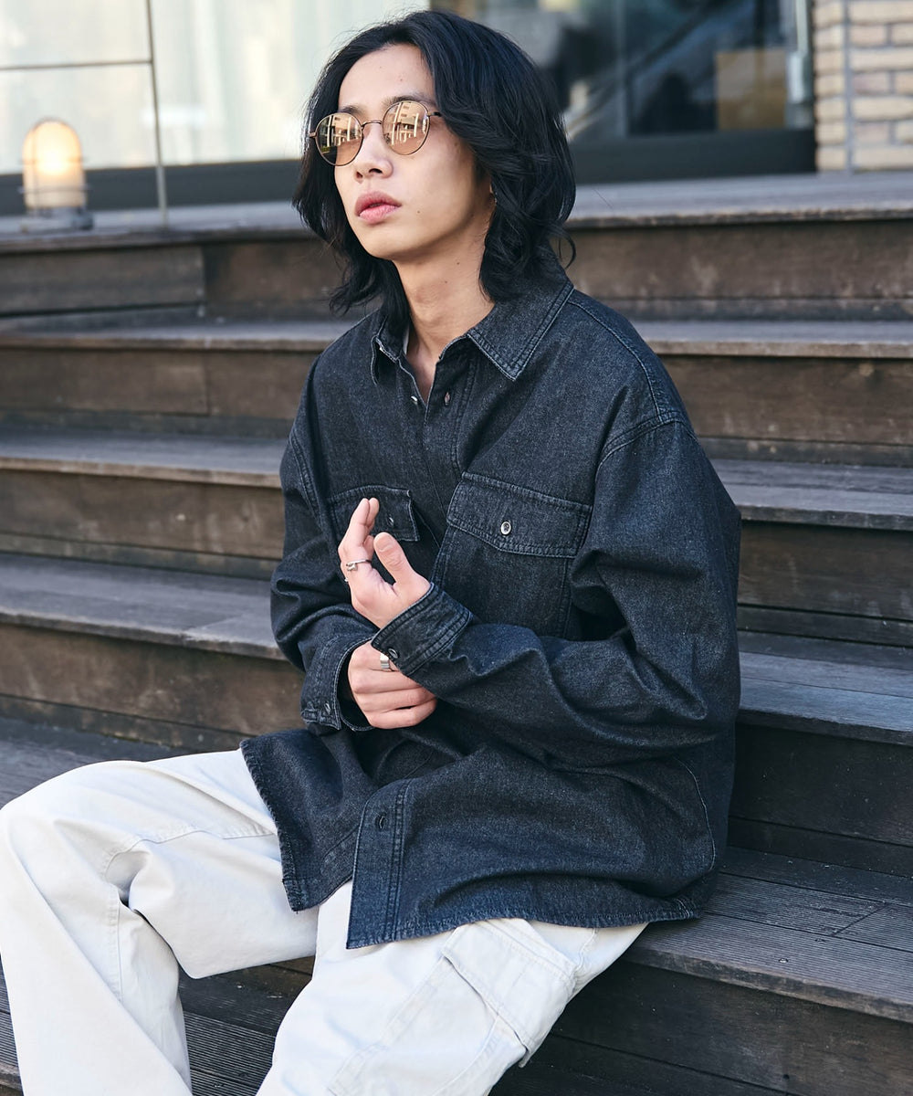 デニムブラックソノタ　モデル:175cm L着用