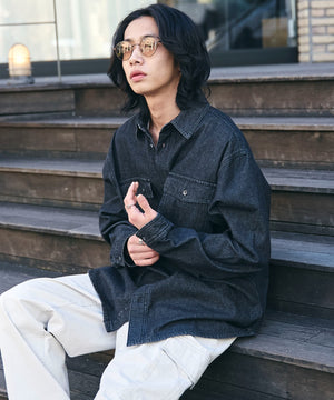 デニムブラックソノタ　モデル:175cm L着用