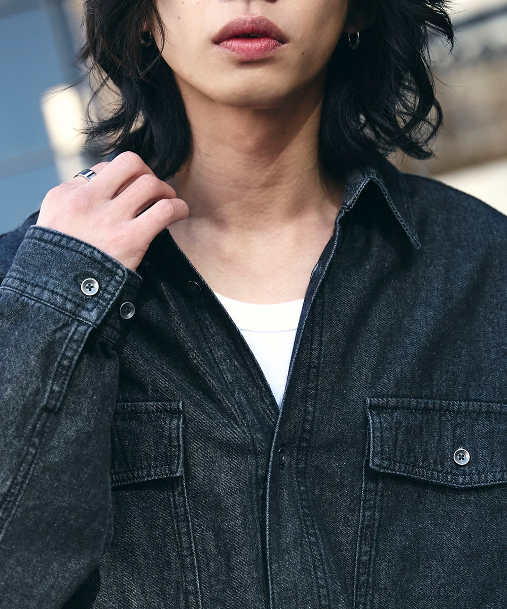 デニムブラックソノタ　モデル:175cm L着用