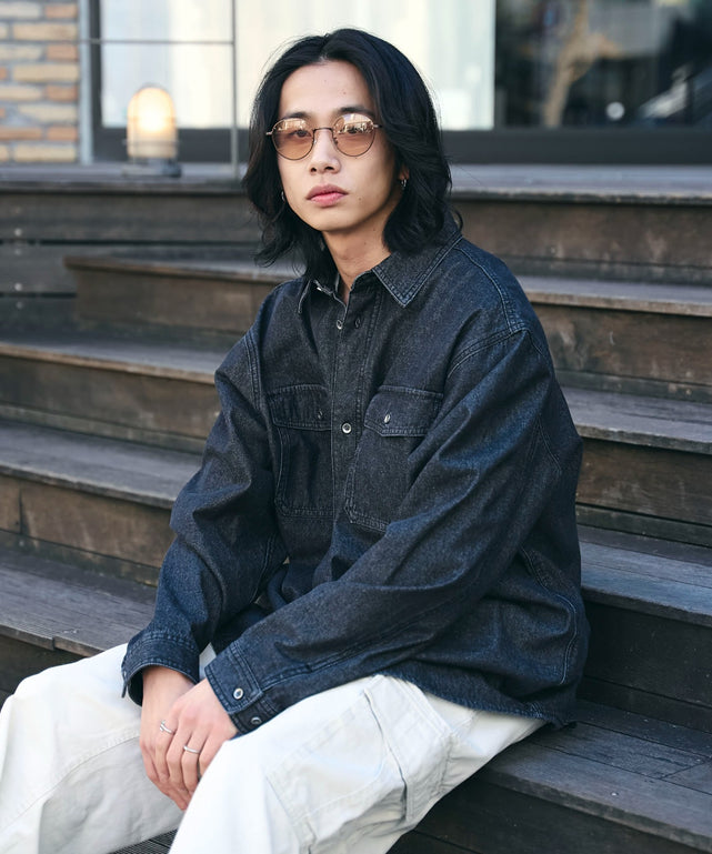 デニムブラックソノタ　モデル:175cm L着用