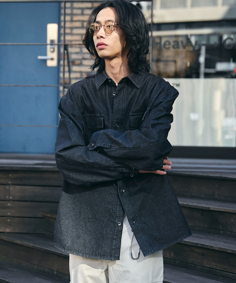 デニムブラックソノタ　モデル:175cm L着用