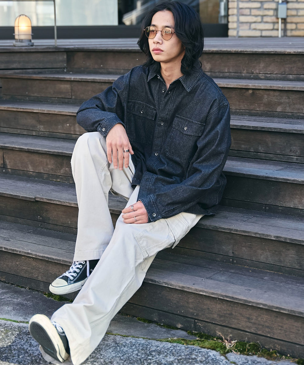 デニムブラックソノタ　モデル:175cm L着用