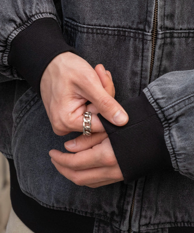 デニムフードブルゾン