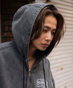 デニムフードブルゾン