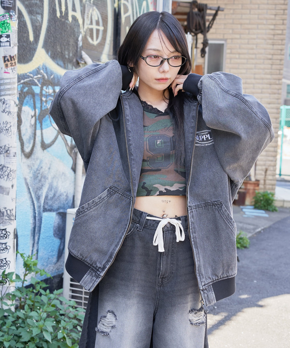 デニムブラックソノタモデル：159cm L着用