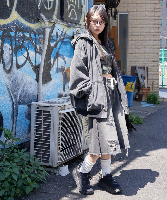 デニムブラックソノタモデル：159cm L着用