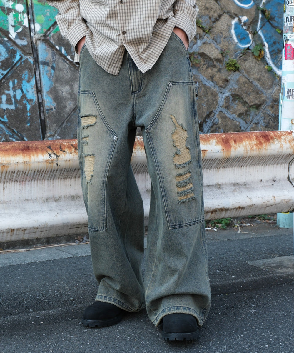 デニム淡加工 モデル：175cm L着用