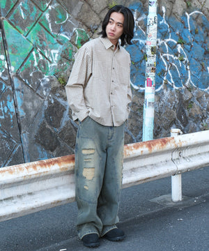 デニム淡加工 モデル：175cm L着用