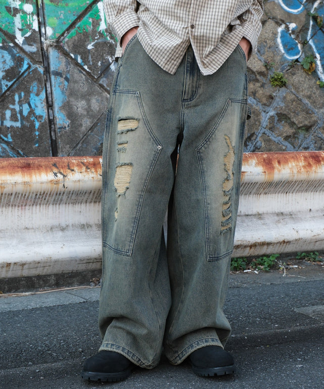 デニム淡加工 モデル：175cm L着用