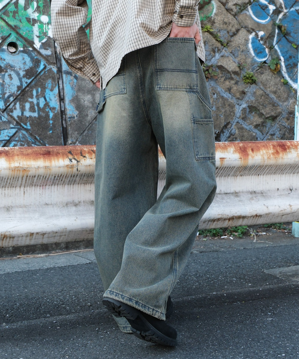 デニム淡加工 モデル：175cm L着用