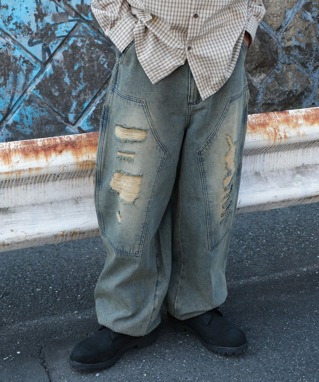 デニム淡加工 モデル：175cm L着用