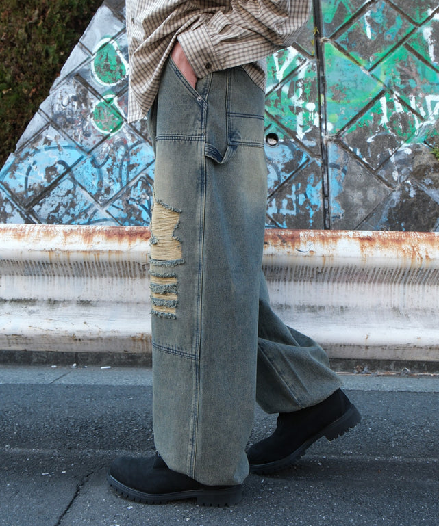 デニム淡加工 モデル：175cm L着用