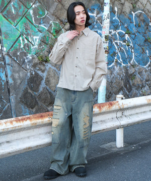 デニム淡加工 モデル：175cm L着用