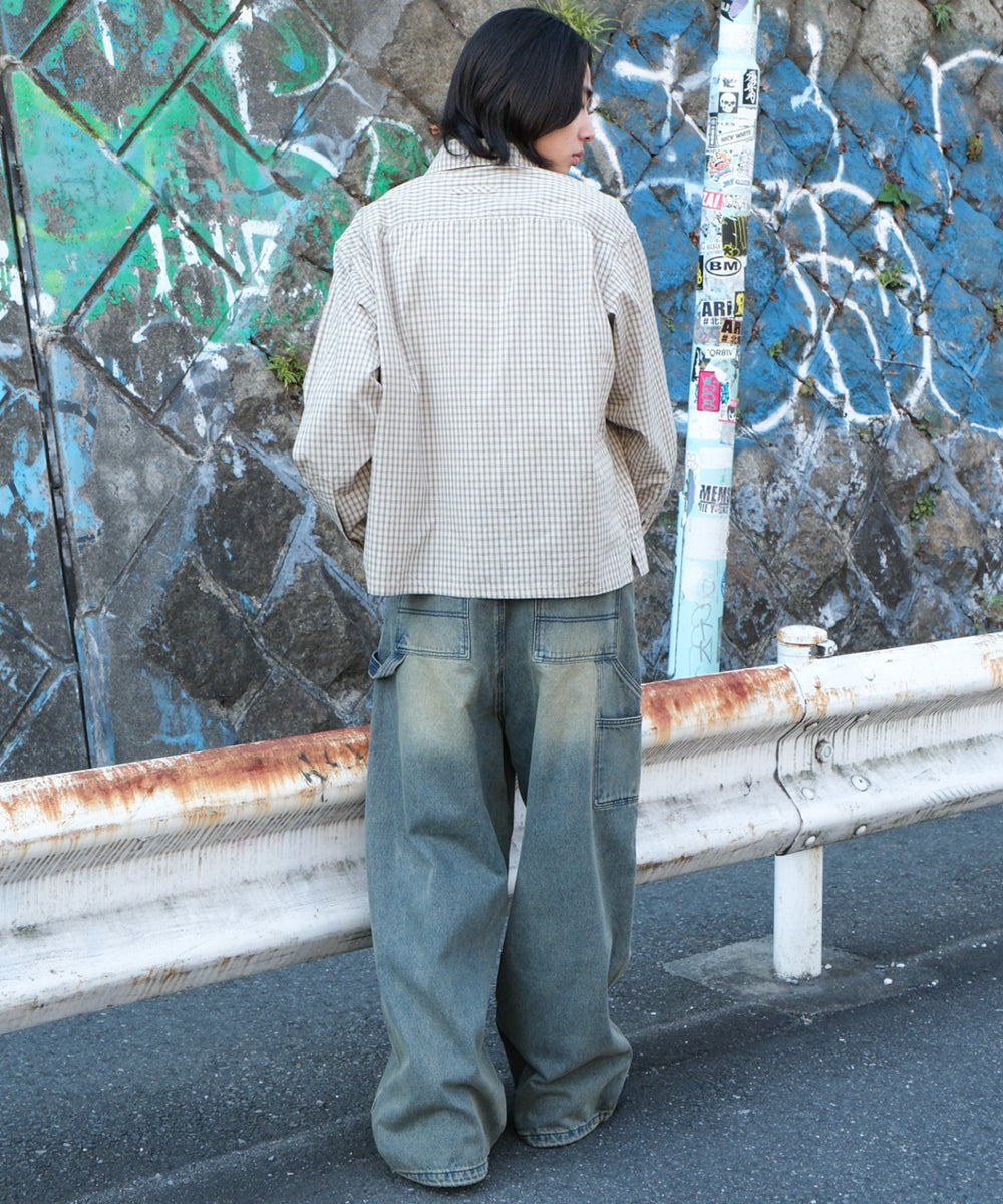 デニム淡加工 モデル：175cm L着用