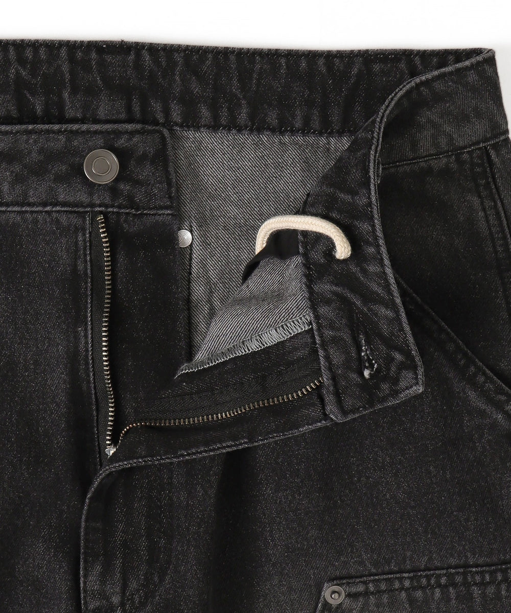 ダブルニーダメージデニムパンツ