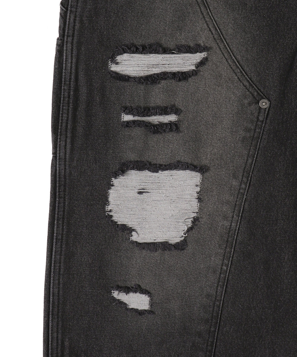 ダブルニーダメージデニムパンツ