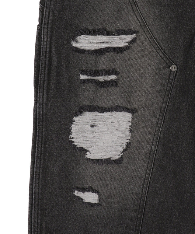 ダブルニーダメージデニムパンツ