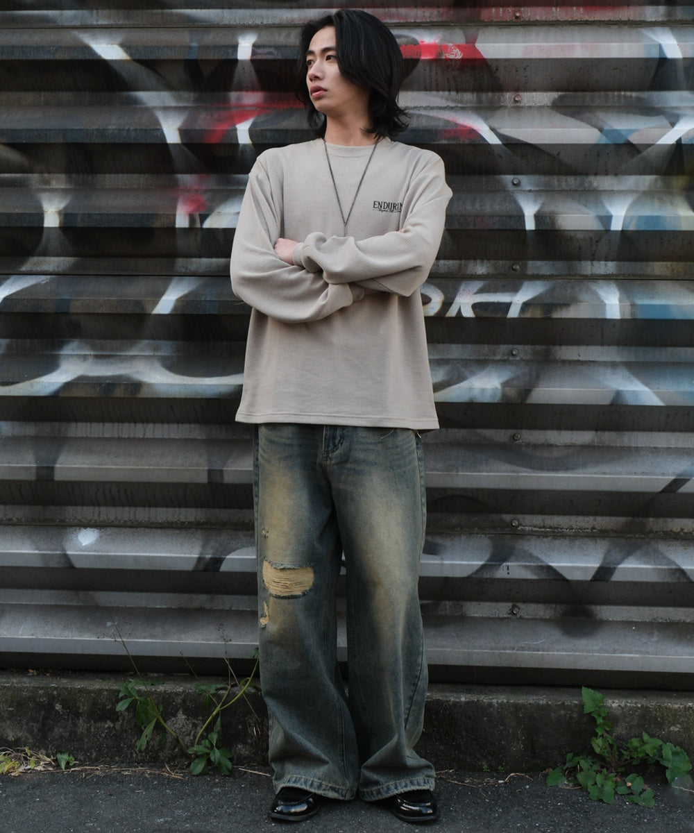 デニム淡加工 モデル：175cm L着用