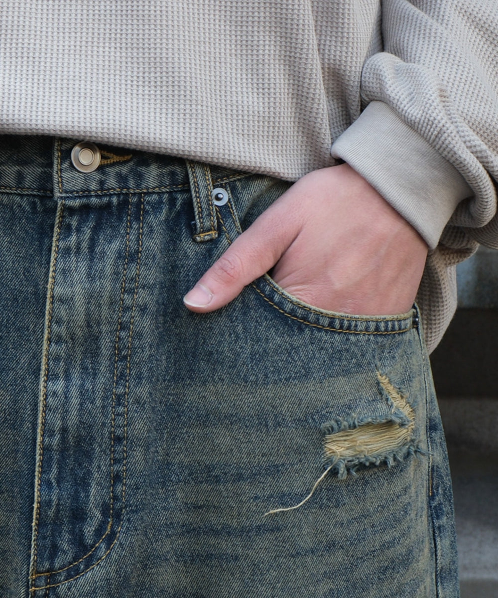 スーパーバギーダメージデニムパンツ