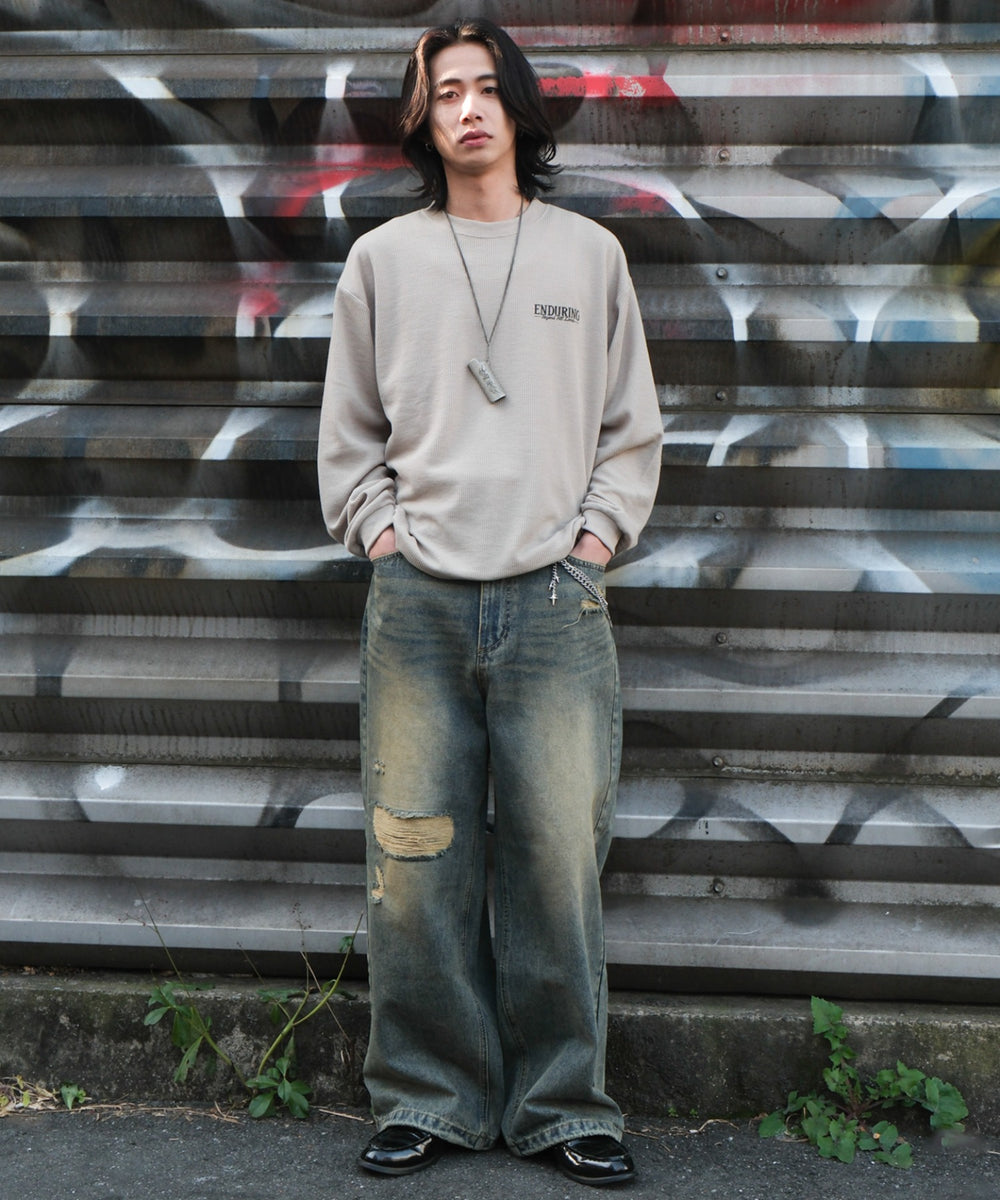 デニム淡加工 モデル：175cm L着用