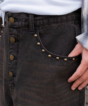 スーパーバギ－スタッズデニムパンツ