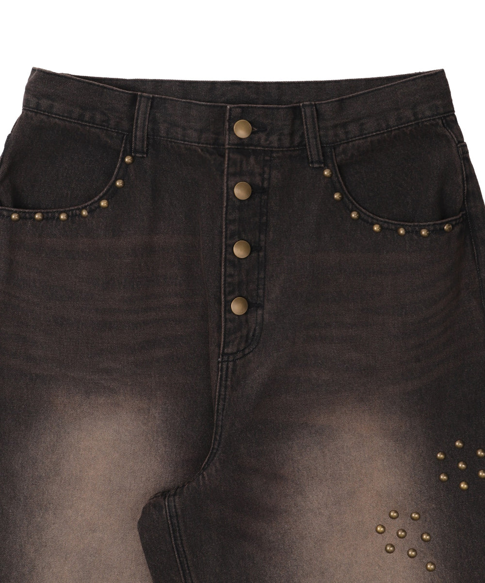 スーパーバギ－スタッズデニムパンツ