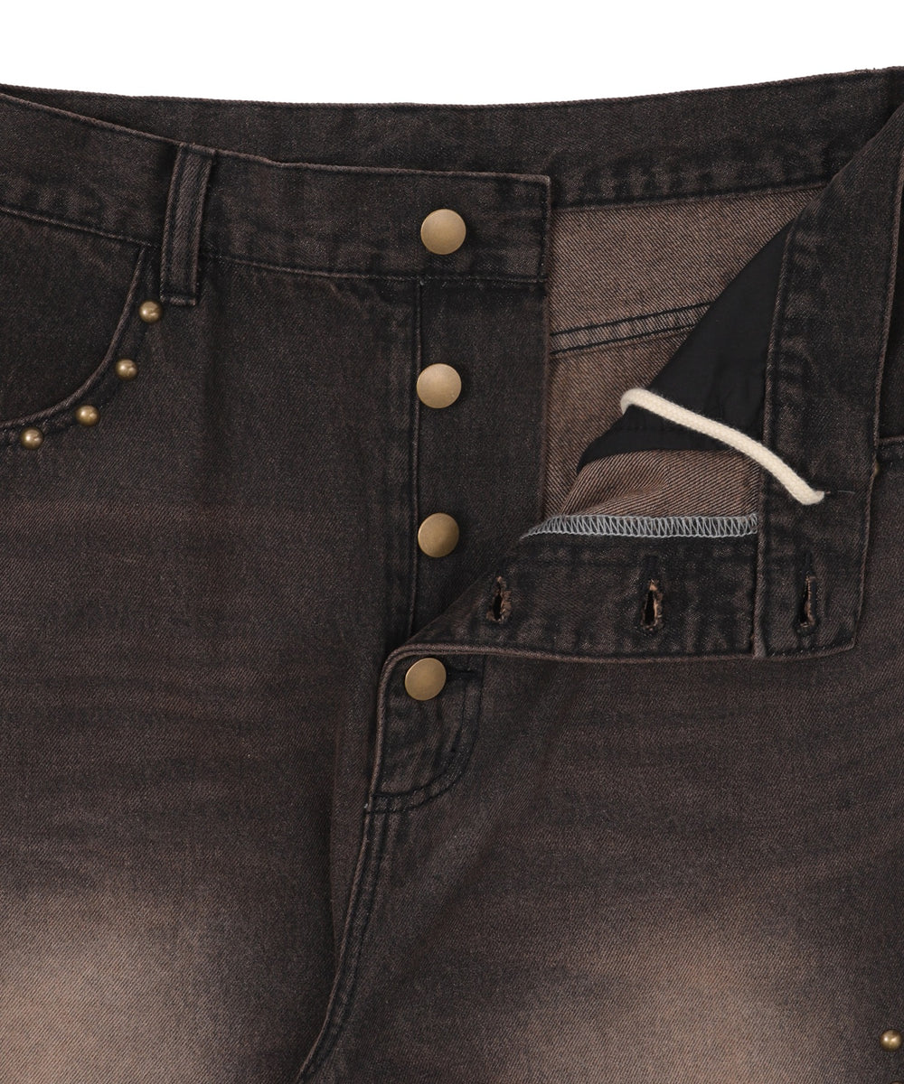 スーパーバギ－スタッズデニムパンツ