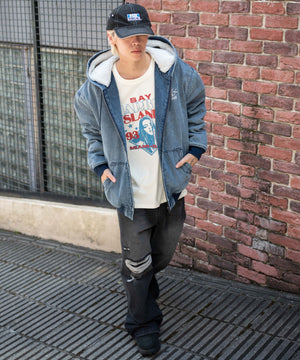 デニム淡加工 モデル：175cm L着用