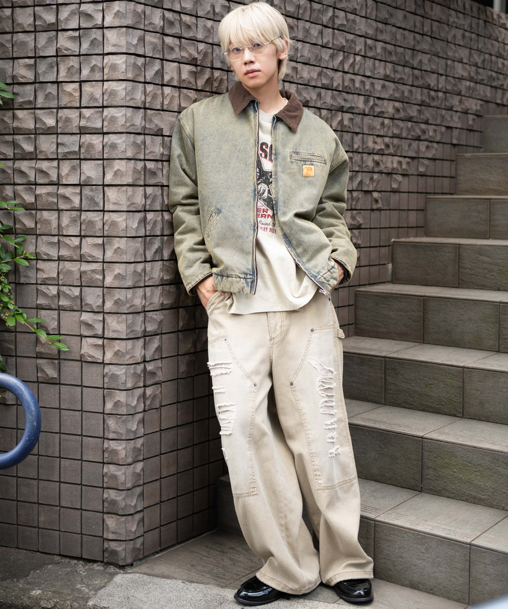 デニム淡加工 モデル：175cm L着用