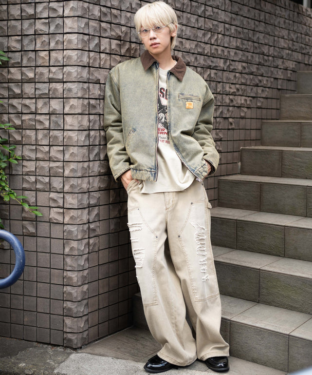 デニム淡加工 モデル：175cm L着用