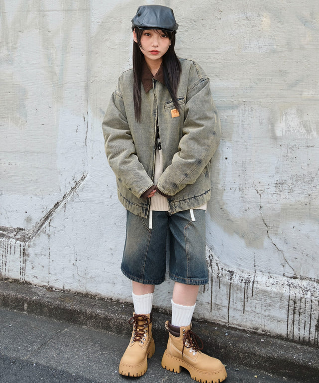 デニム淡加工 モデル：159cm M着用