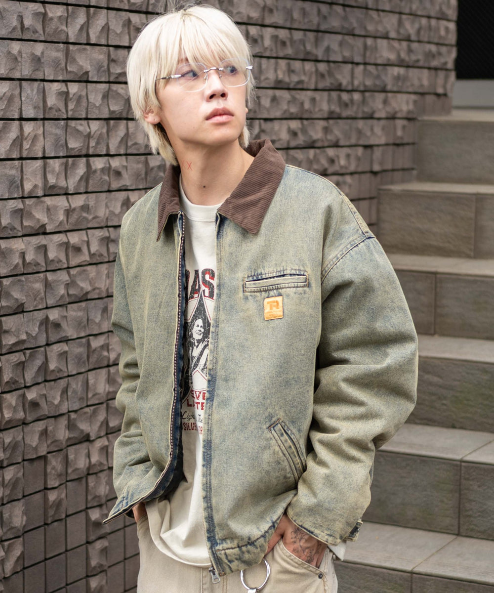 デニム淡加工 モデル：175cm L着用