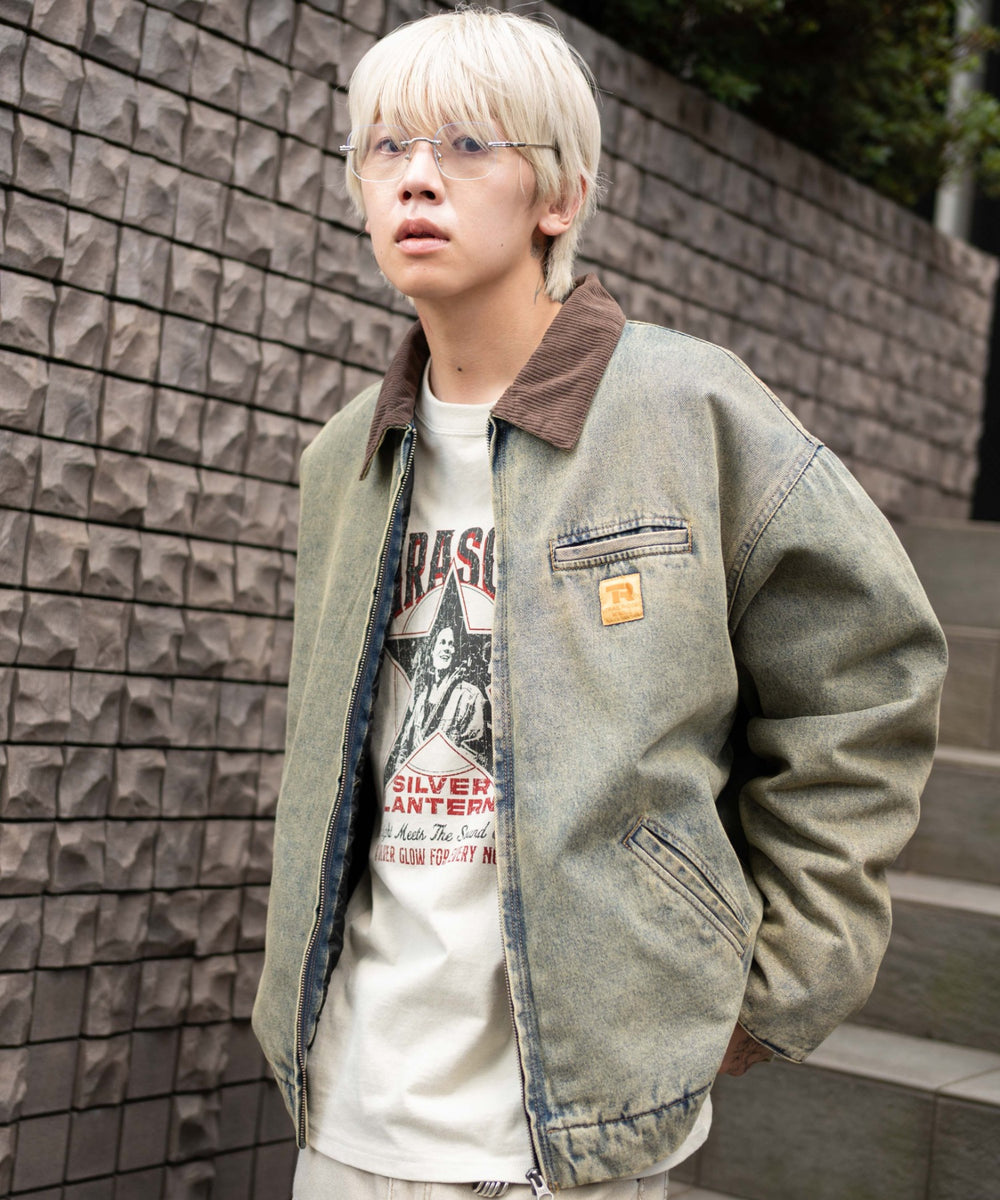 デニム淡加工 モデル：175cm L着用